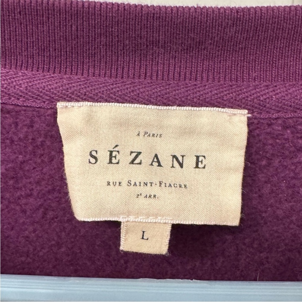 SEZANE Retro “Amour” Sweatshirt in Purple sz L - Picture 7 of 8